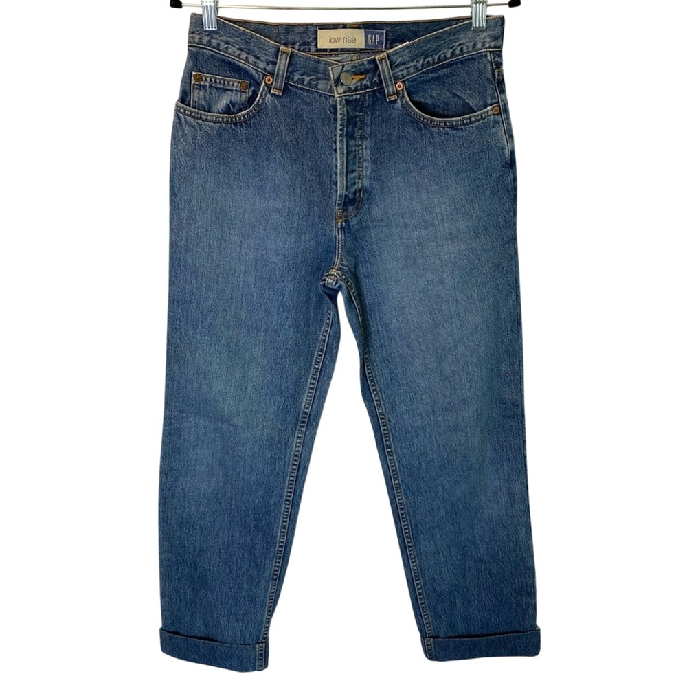Gap Low Rise Jeans Womens 8 Long Button Fly Vintage Special Denim World Standard